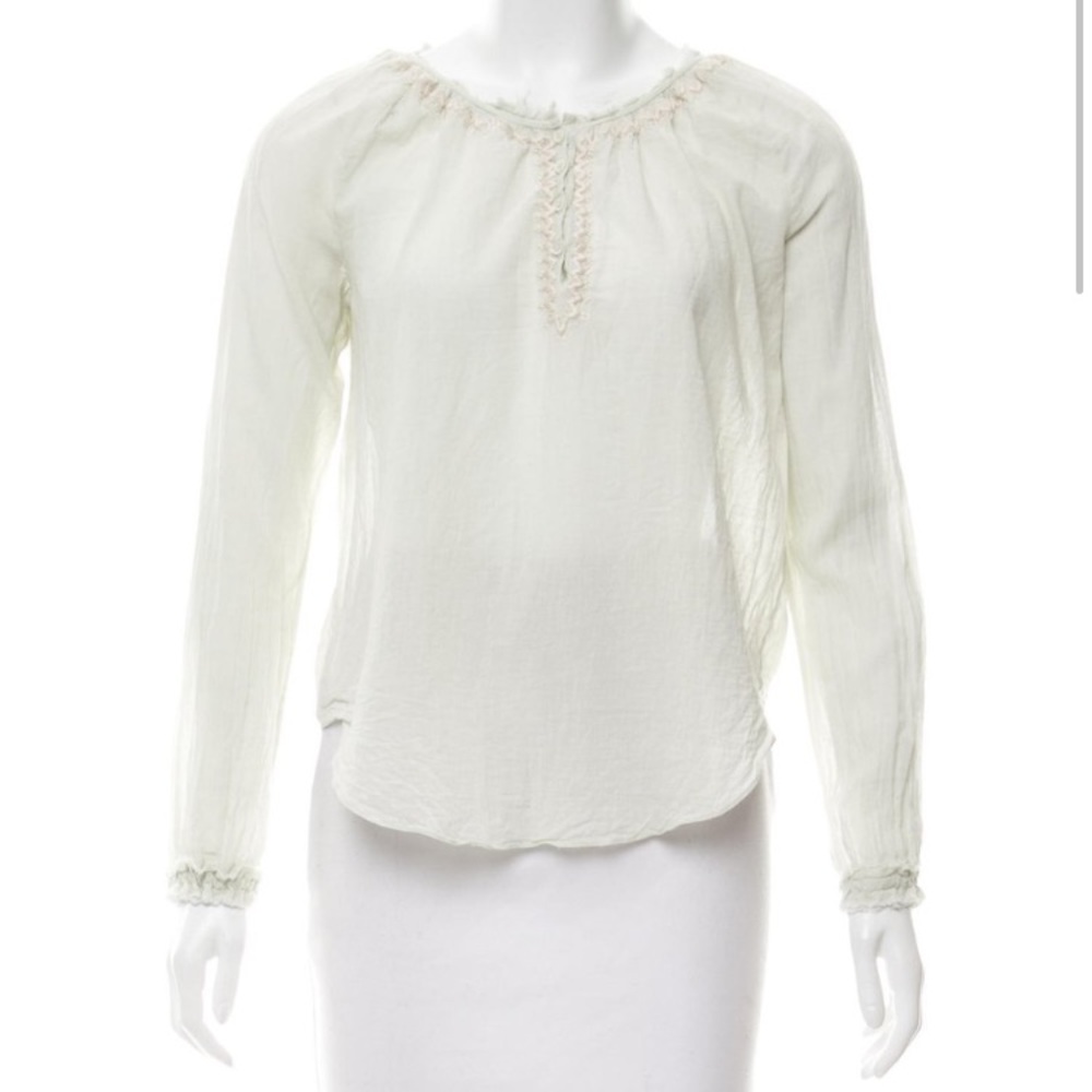 Loveshackfancy light green long sleeve shirt